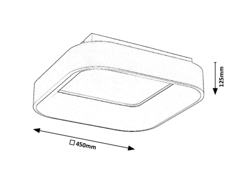 Plafon Adeline z pilotem kwadratowy szary LED 1x28W 45cm IP20 Rabalux