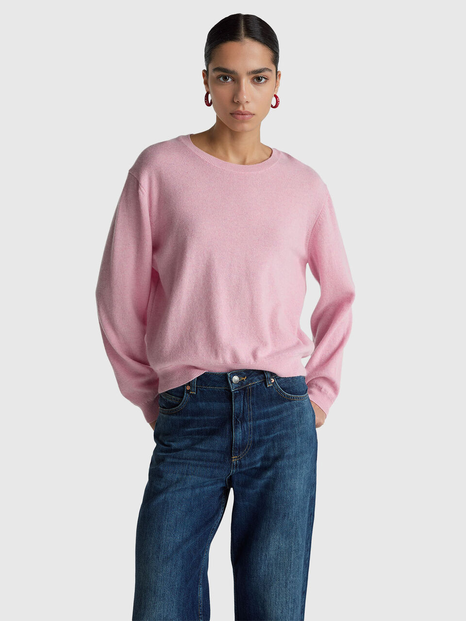 Relaxed fit pure Merino wool sweater