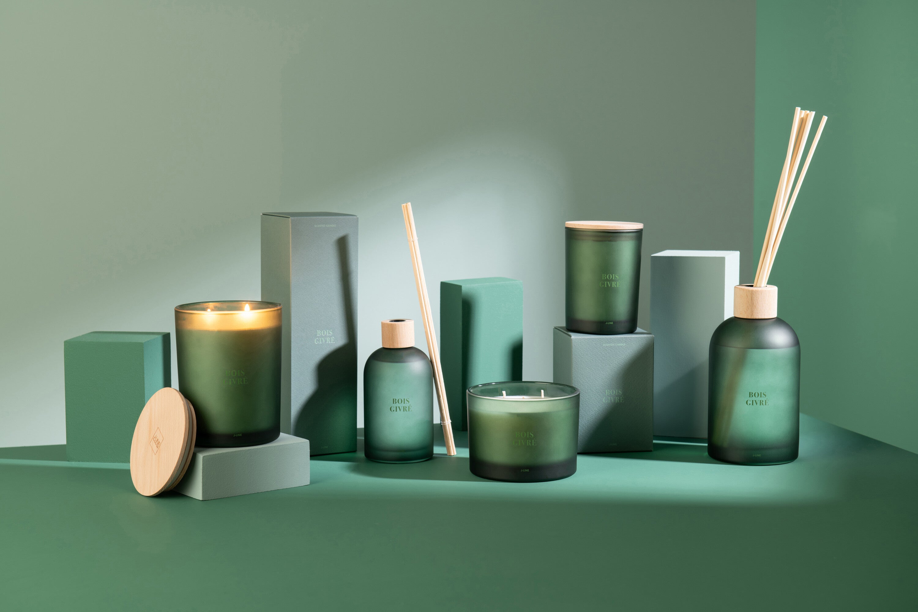 J-Line geurolie Accords Essentiels - Bois Givré - groen - 250 ml