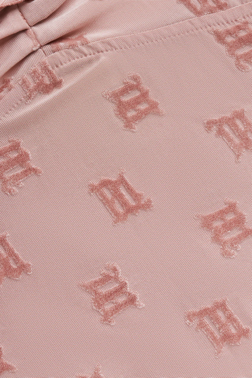 Velour Monogram Slip Dress