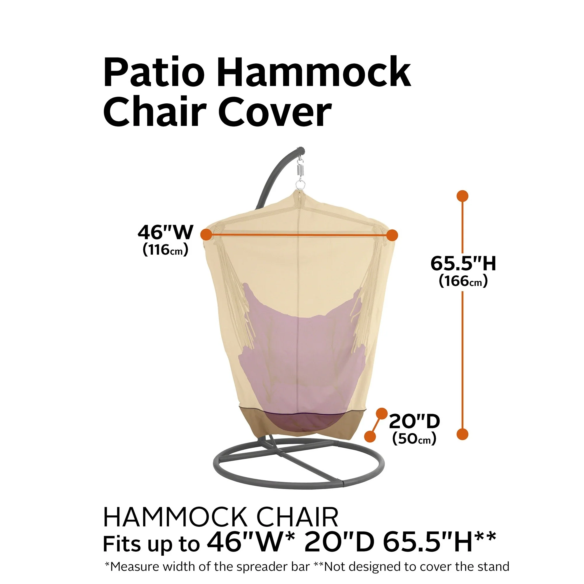 Classic Accessories Veranda Water-Resistant 46 Inch Patio Hammock Chair Cover