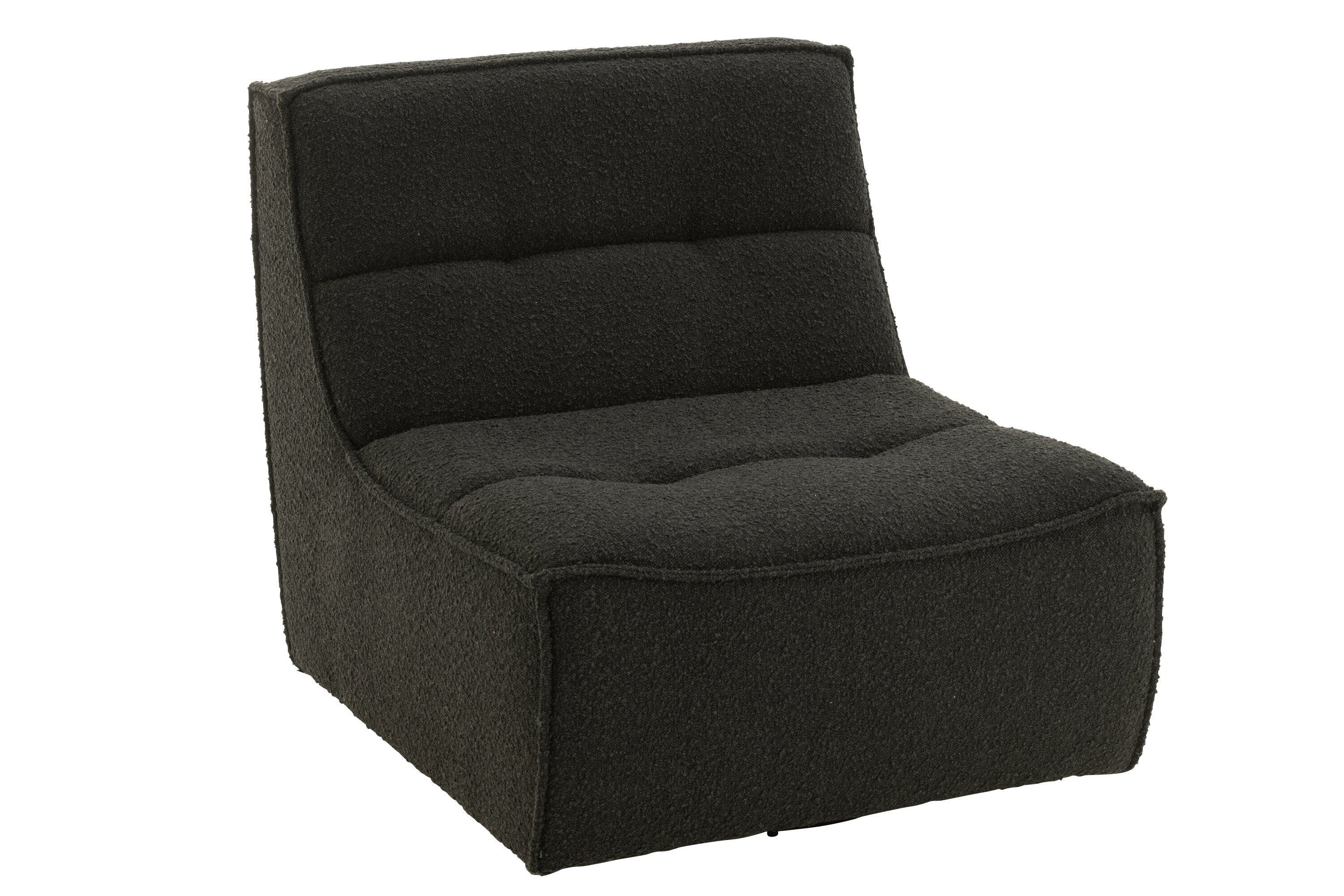 J-Line zetel Draaiend Vierkant - hout/textiel - zwart