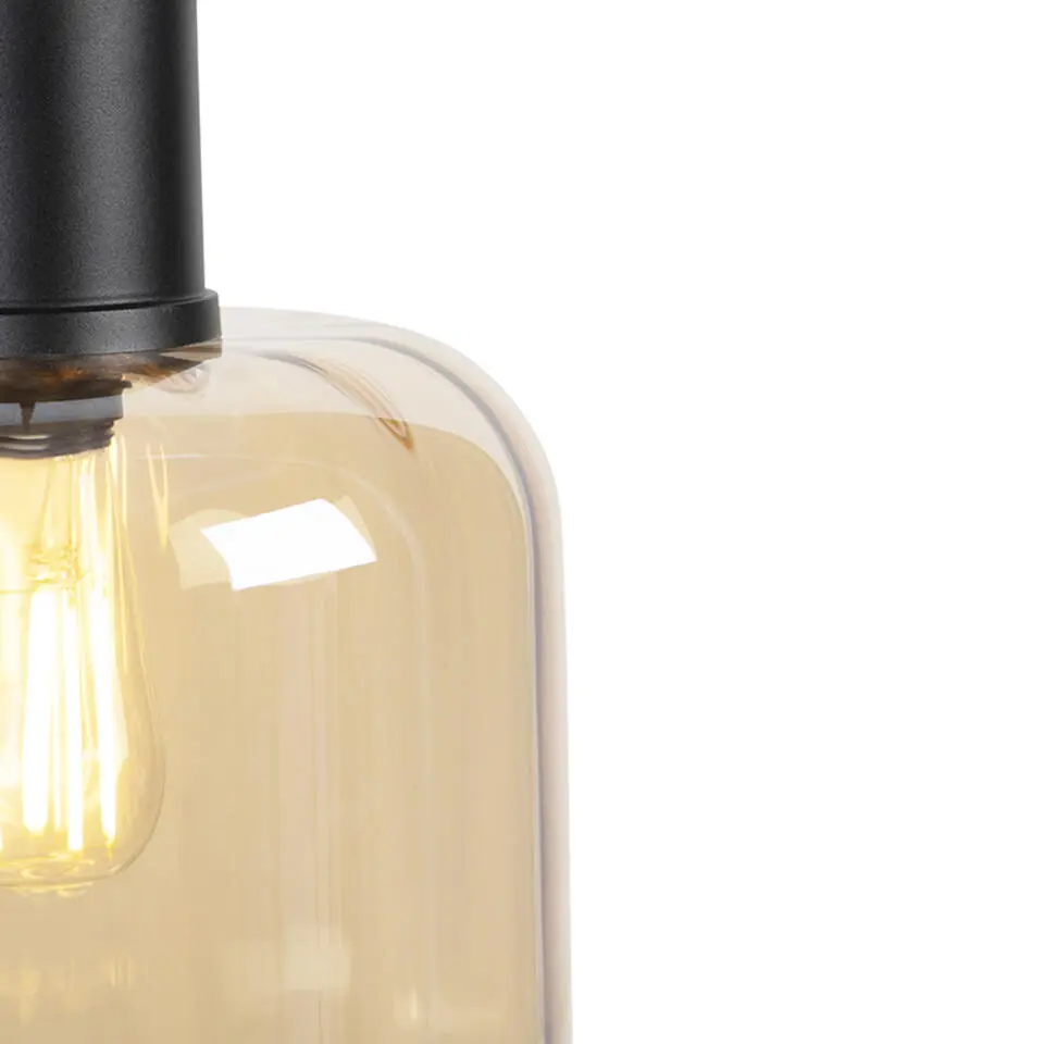 Qazqa hanglamp qara beige e27