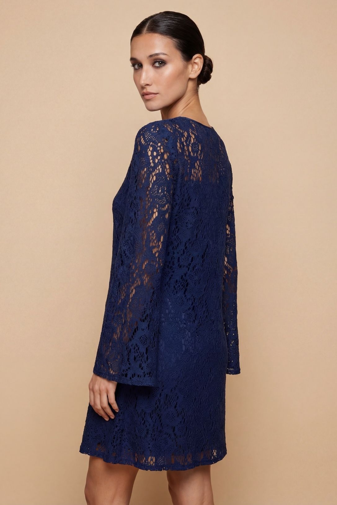 Little Mistress Navy Crochet Mini Dress