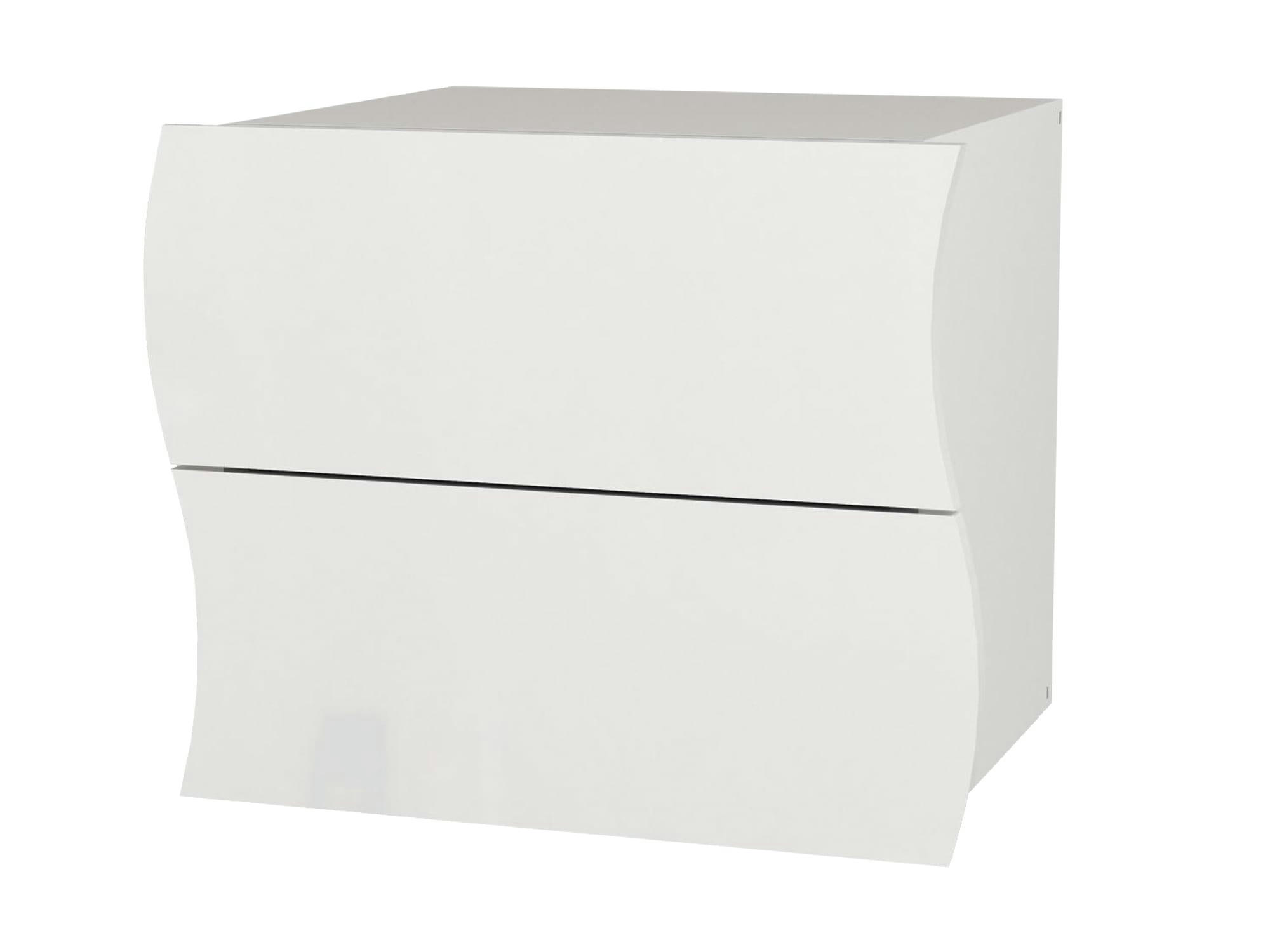 DCHIES - Table de chevet effet bois blanc brillant cm 50x40h41