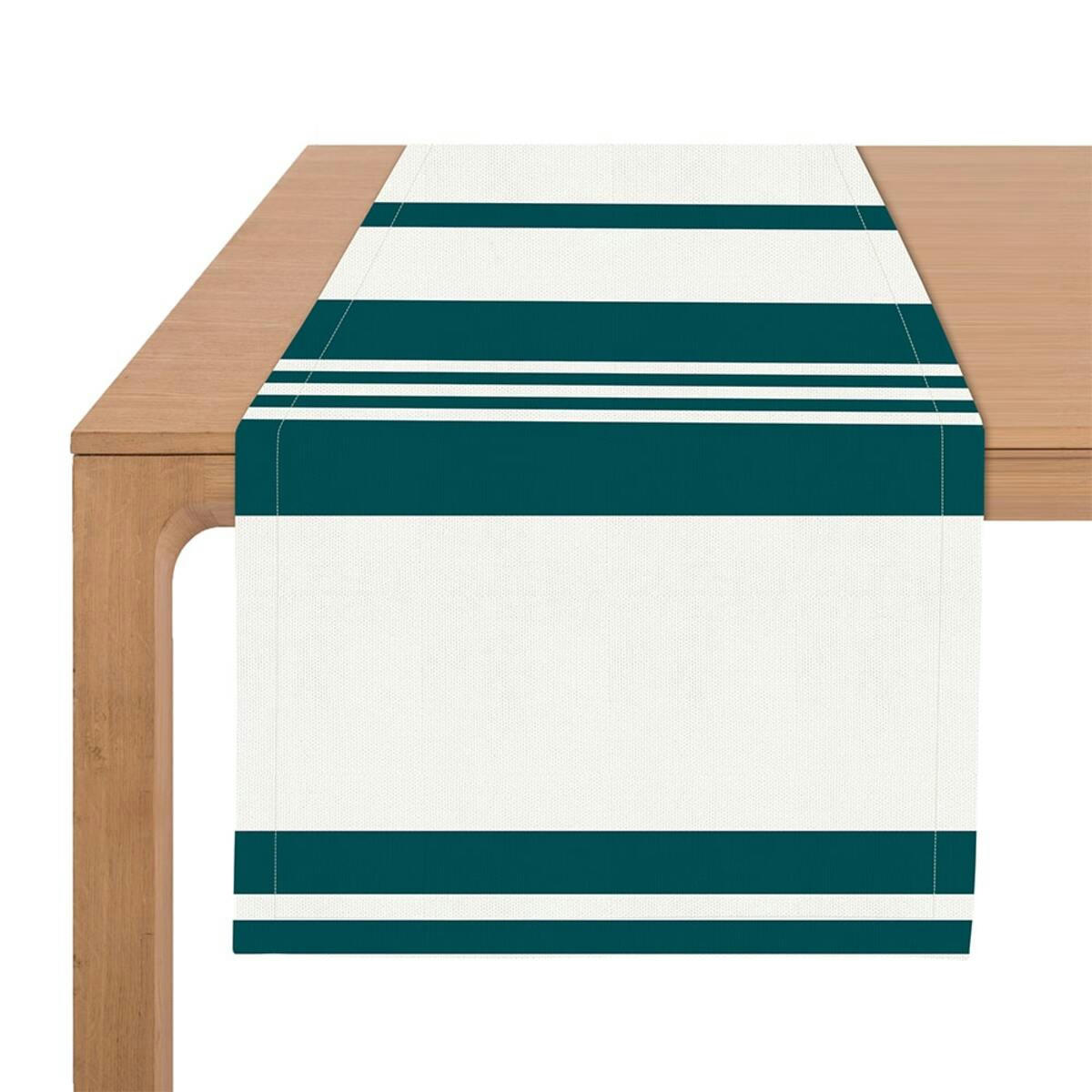 PAMPELUNE - Chemin de table coton Vert 50x155 cm