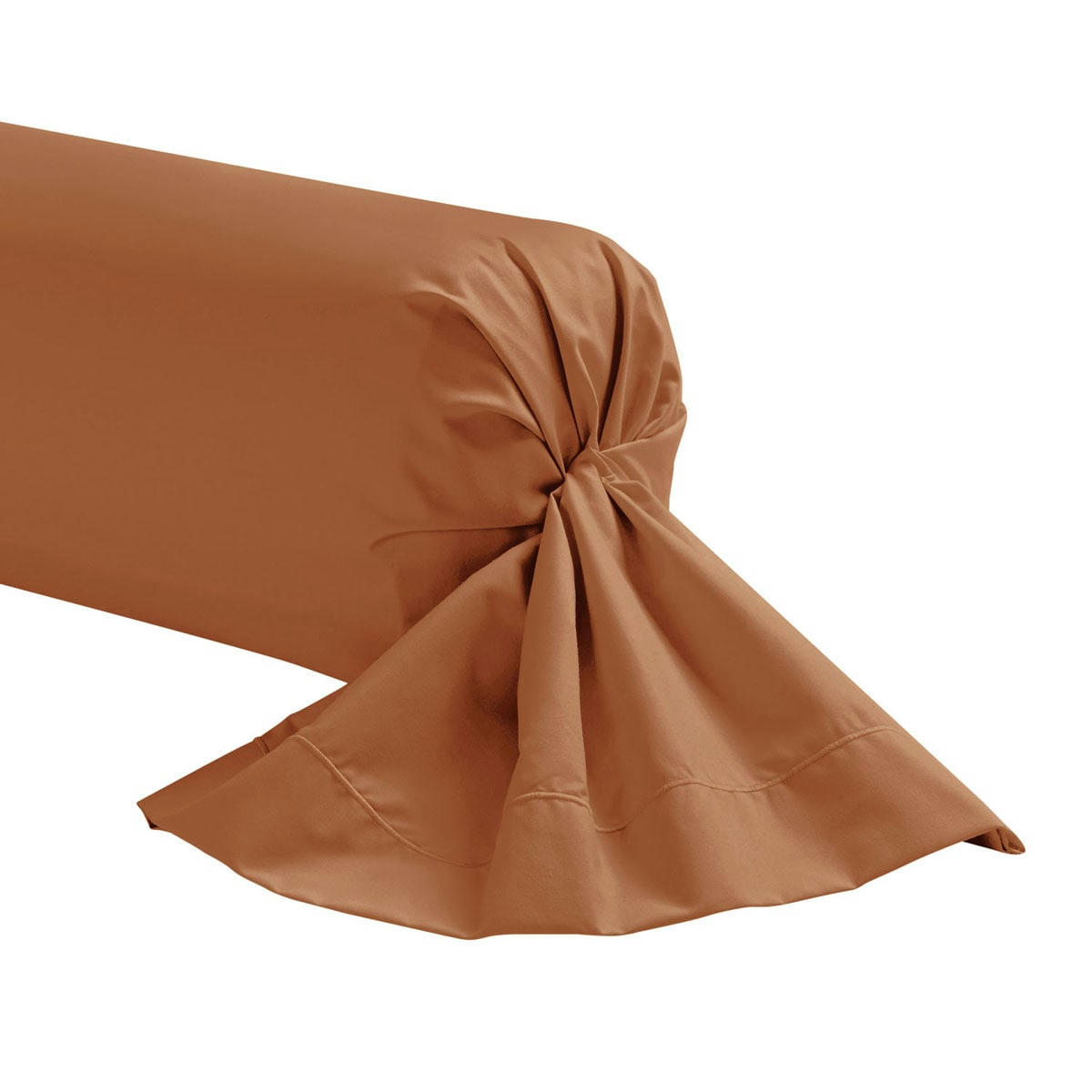 ROYAL LINE - Taie de traversin en percale de coton orange 43x190