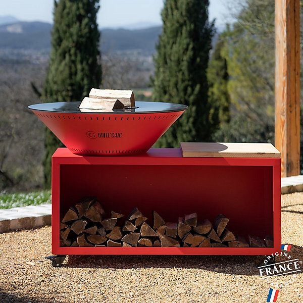 Brasero Traditionnel Acier 103 Rouge Double Cuve