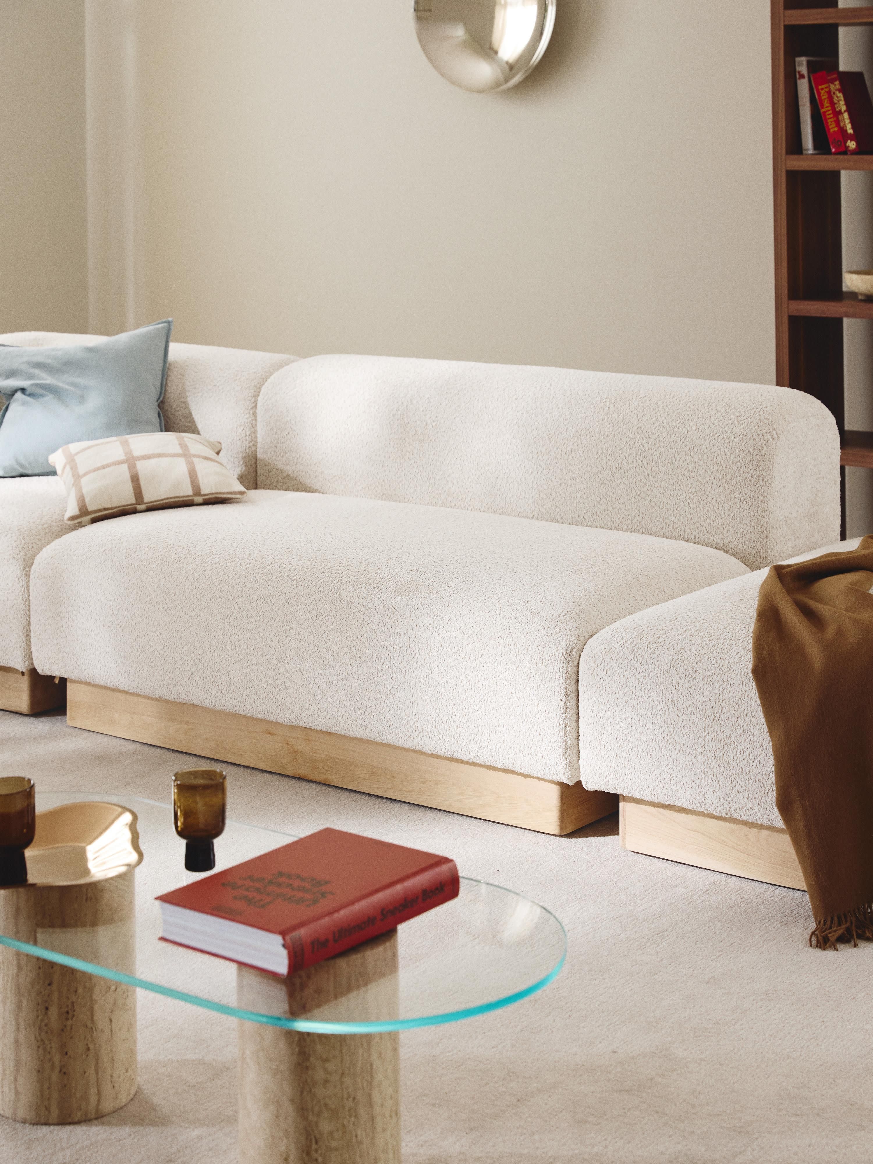 Sofa Natalie (2-Sitzer) aus Teddy-Bouclé