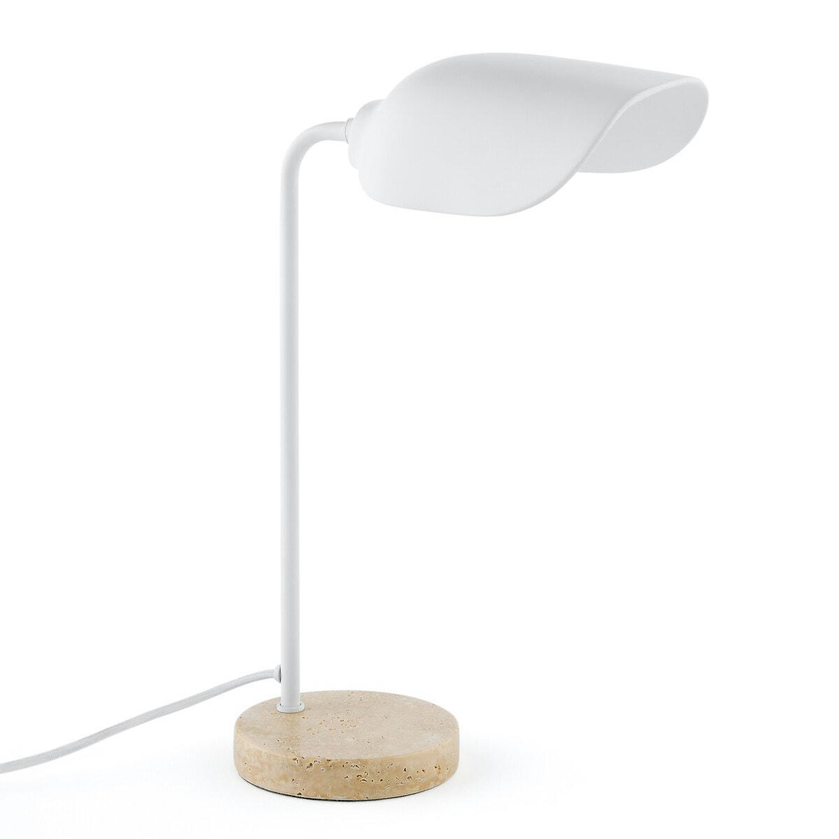 Lampe à poser céramique et travertin, Perlata