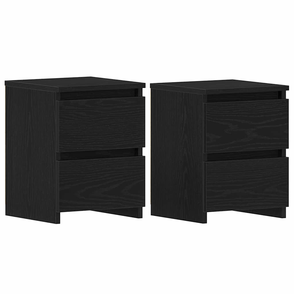 2x Szafka Nocna Czarna Komoda Stolik Półka Nocna Do Sypialni 30 x 30 x 40