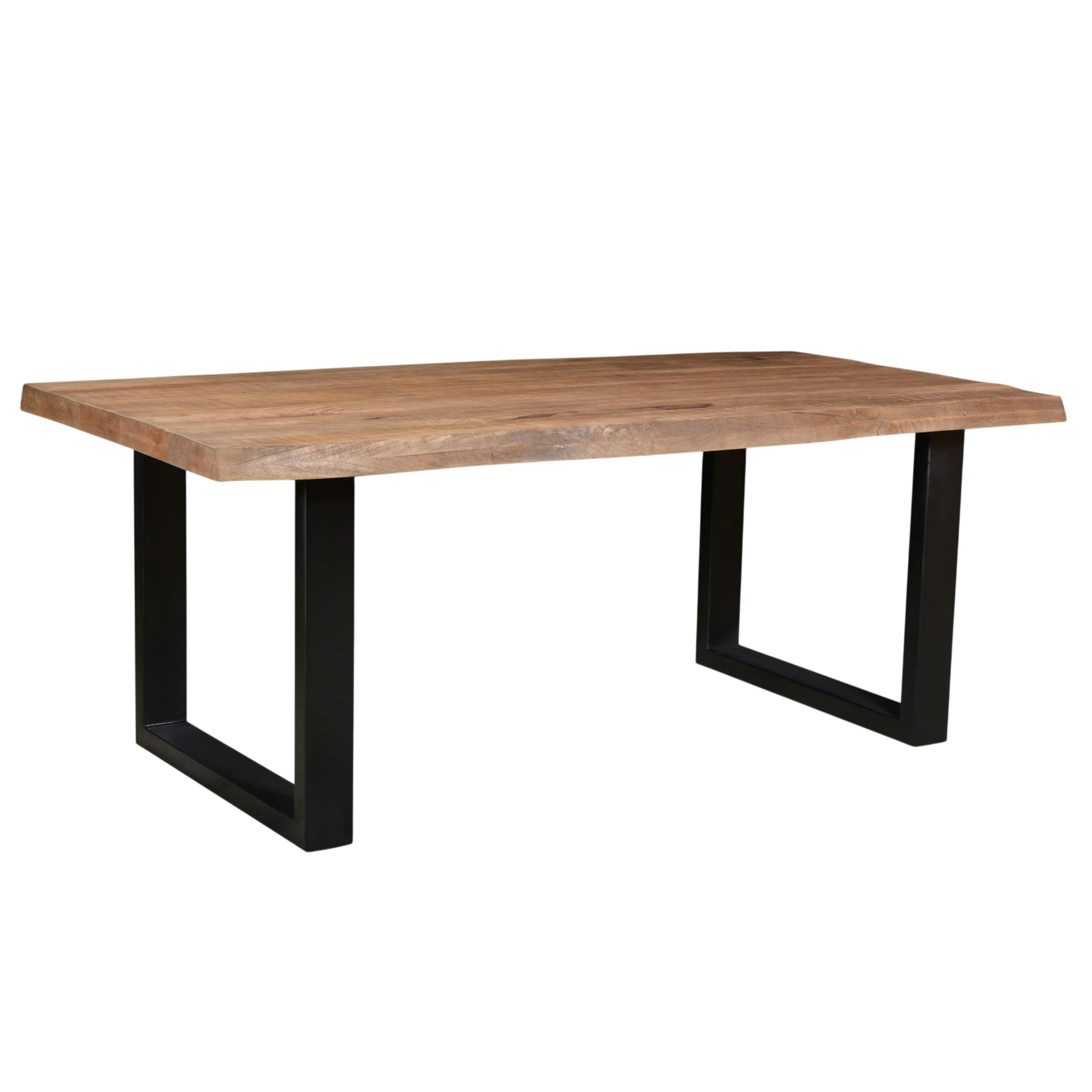 Table à manger en bois à bords naturels 180 cm FULTON