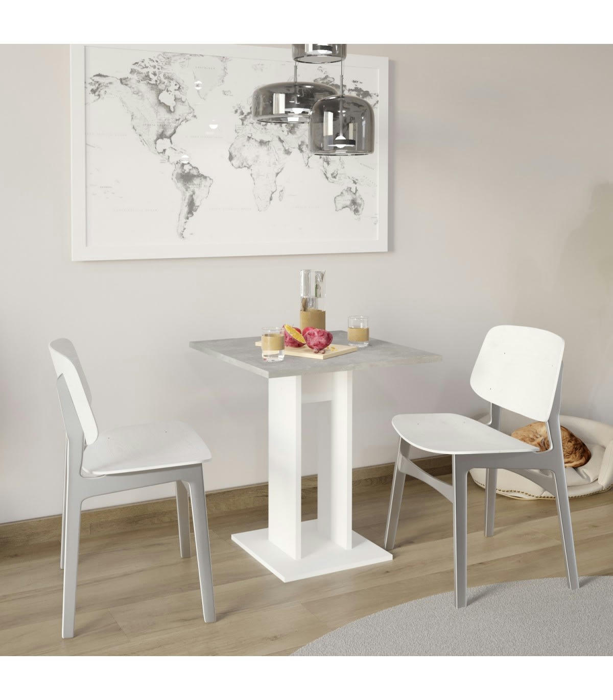 BANDOL - Table de Salle à Manger Carrée 70x70cm