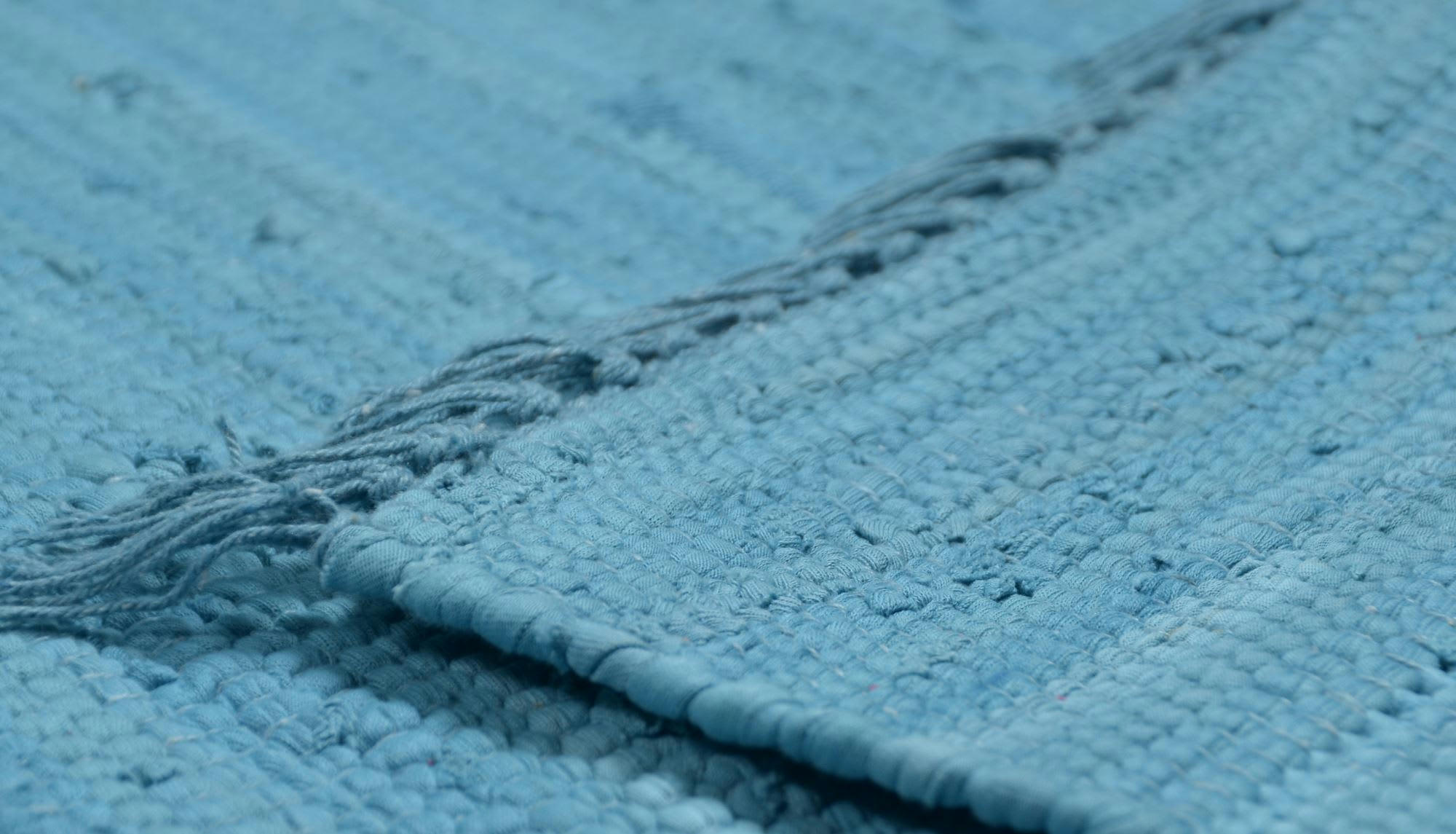 HAPPY COTTON - Tapis réversible en coton - tissé à la main - Turquoise 60x120