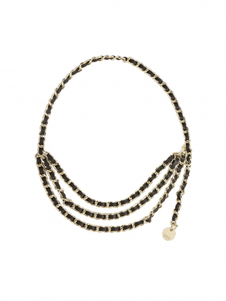 Decorative leather and metal belt