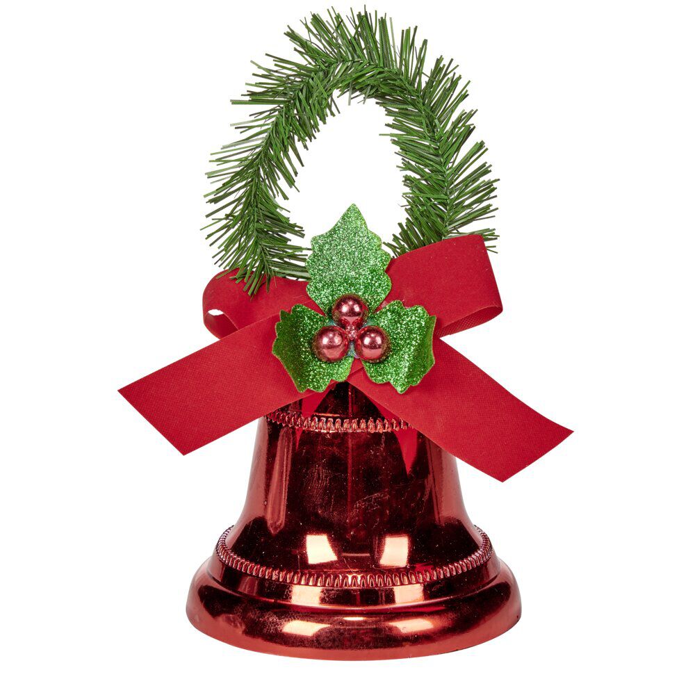 Cloche de No&euml;l rouge à suspendre H19cm