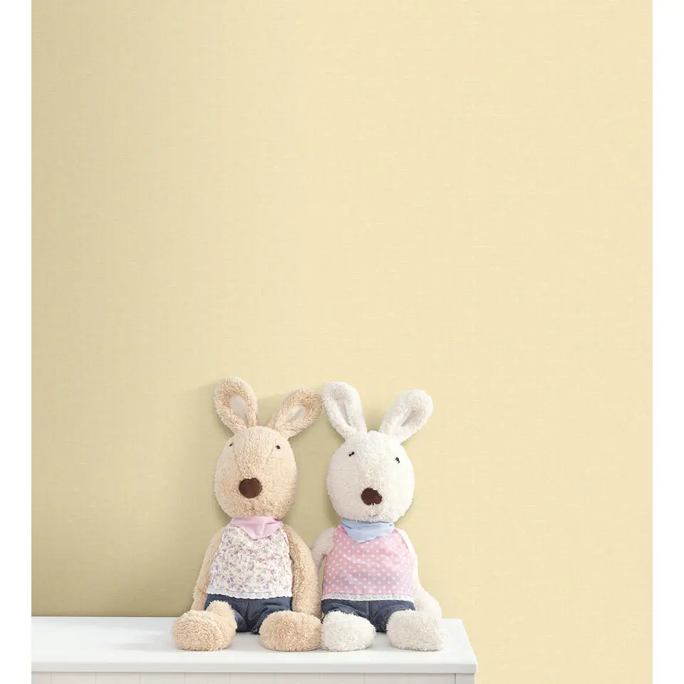 Sanders & Sanders behang linnenstructuur geel - 53 cm x 10 m