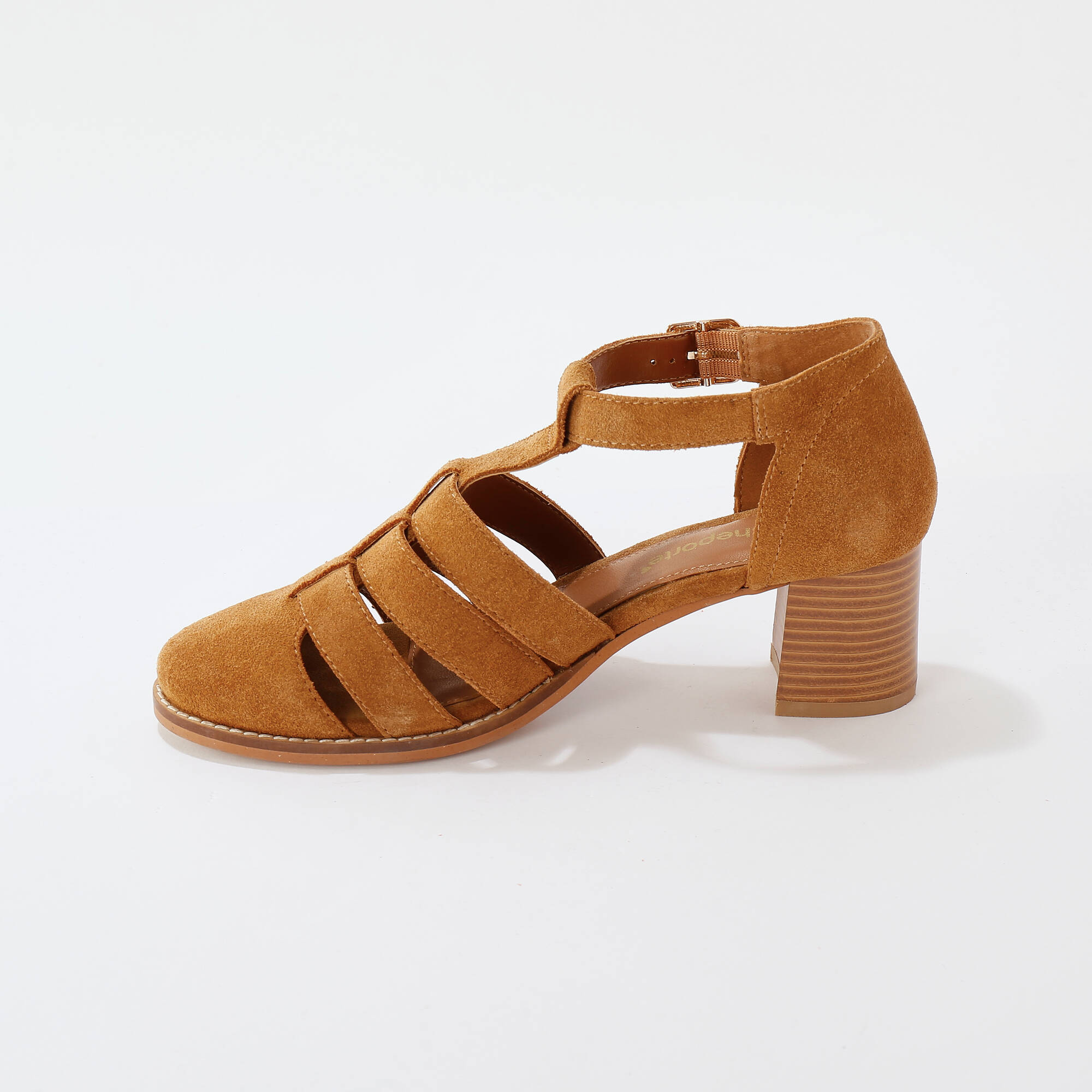 Sandales en cuir à talon