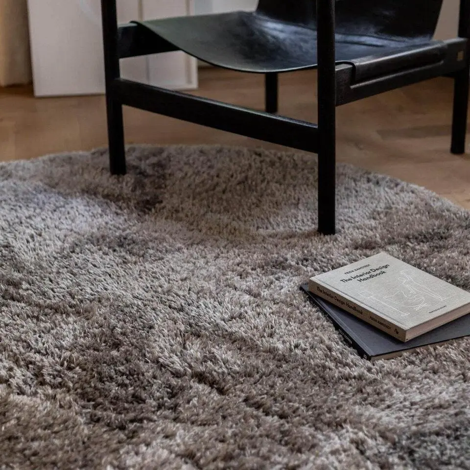 Interieur05 rond vloerkleed Fender grijs/lichtgrijs - 200 x 200 cm