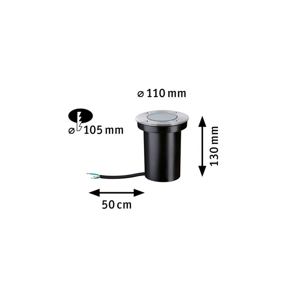 Boden-EBL, silberfarben, Höhe: 13 cm