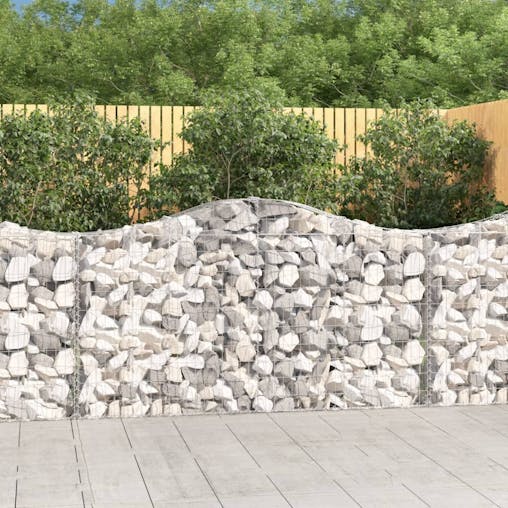 NNEVL Arched Gabion Baskets 3 pcs 200x30x100/120 cm Galvanised Iron