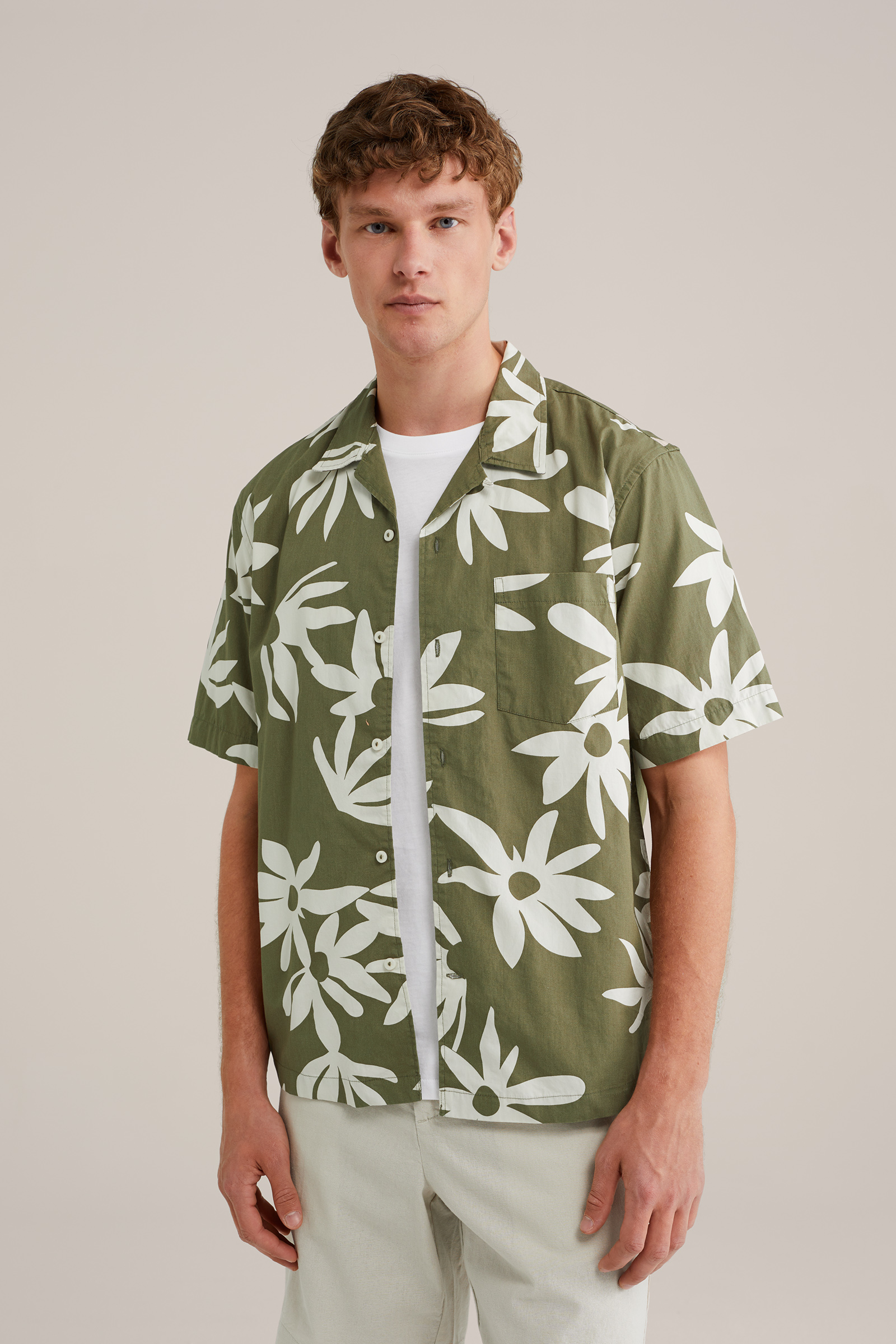 Heren Regular fit overhemd met stretch