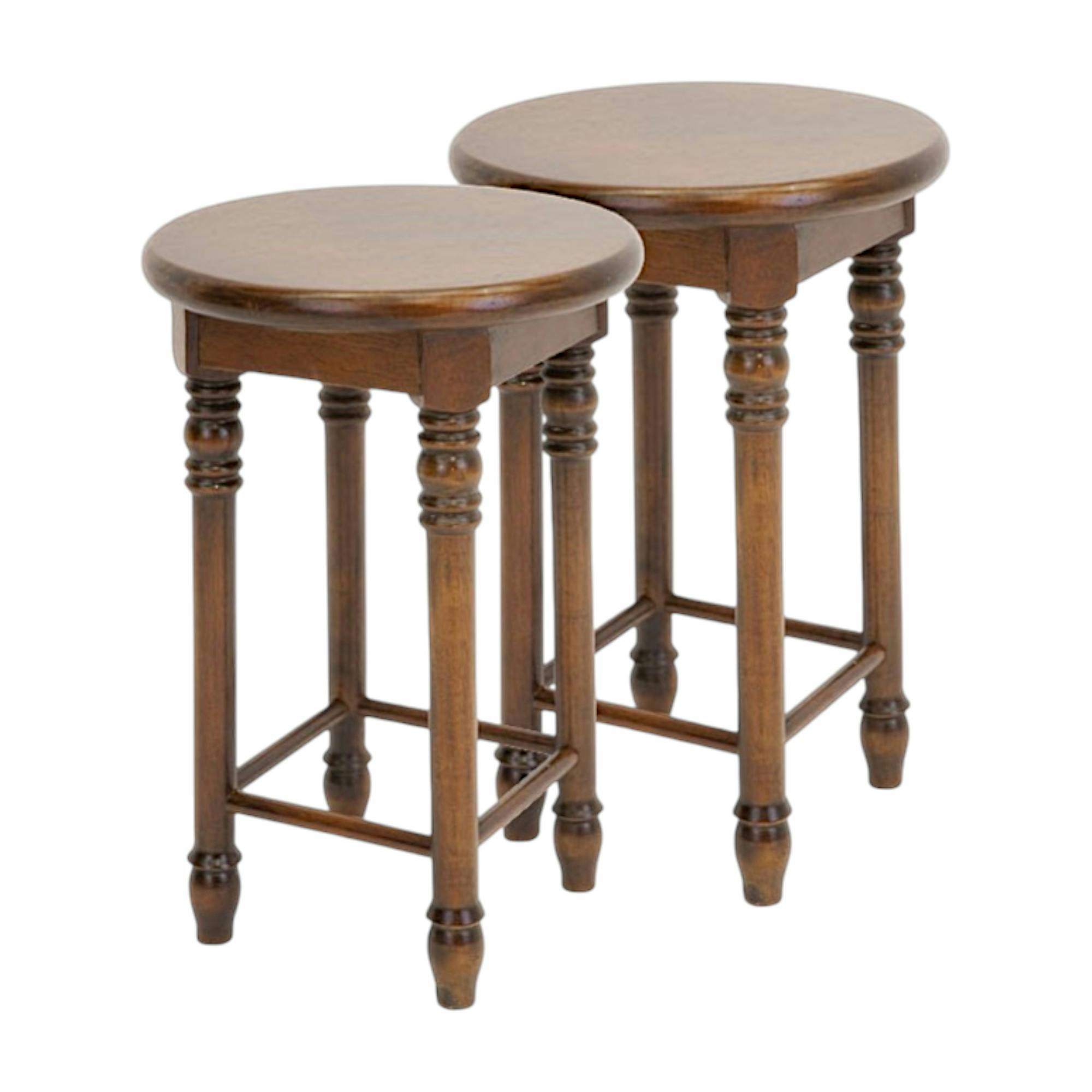 Lot de 2 tabourets bas / Sellettes Hévéa D30x45cm TRADITION