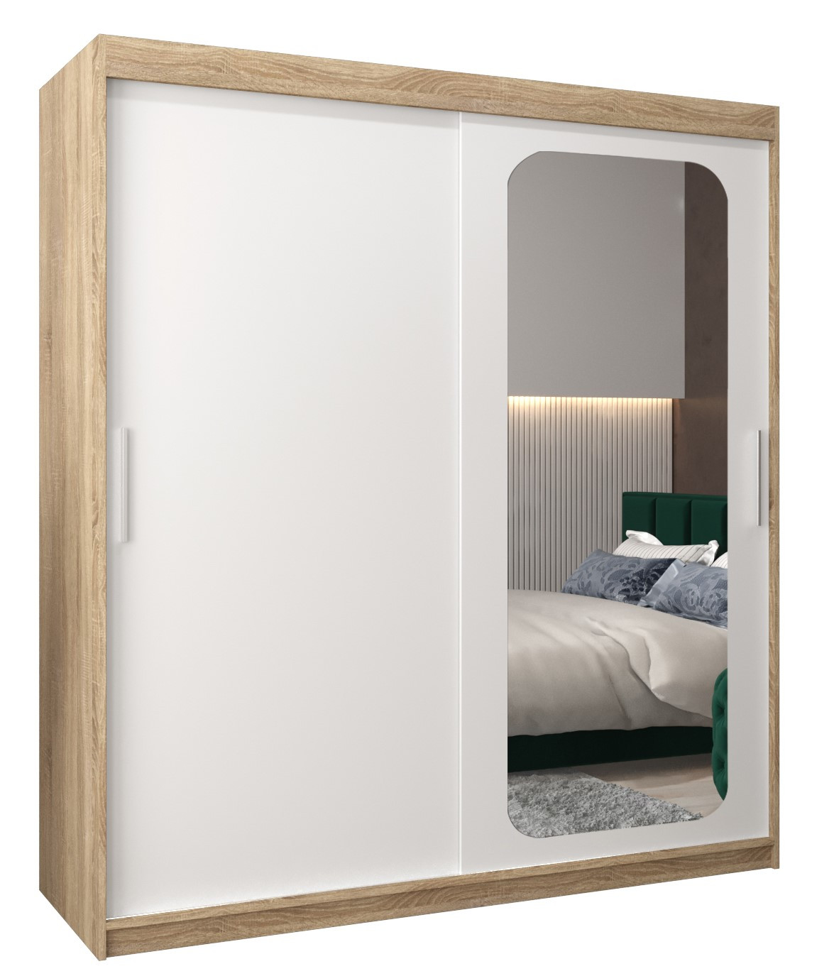 Szafa przesuwna Garderoba PROMO T2 180 sonoma/biały