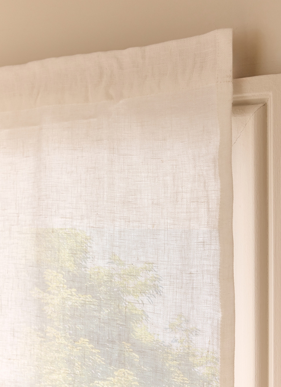 STORE BATEAU EN LIN ÉPAIS BLANC