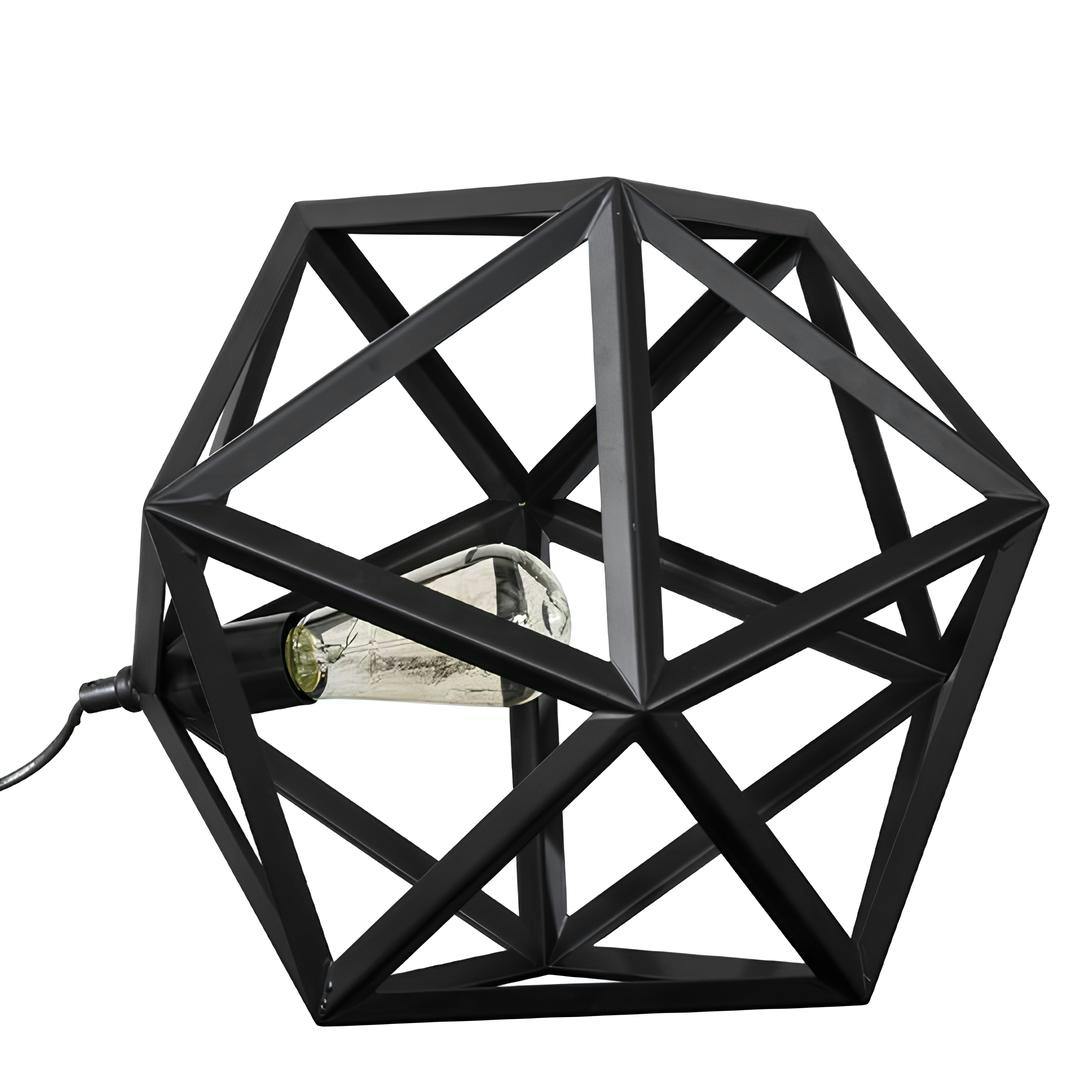 Lampe à poser métal noir forme hexagonale 41cm TRIBECA