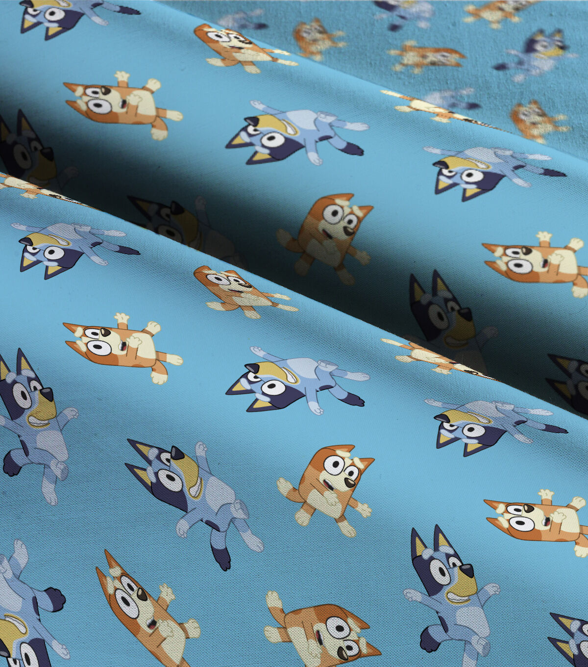 Bluey & Bingo Blue Cotton Fabric