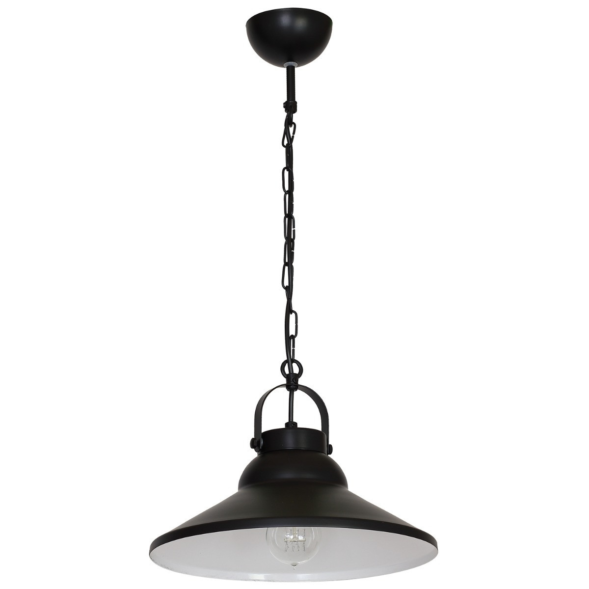 Lampa wisząca czarny matowa-biała Iron 1xE27x15W wym: 62x31x31 cm Luminex