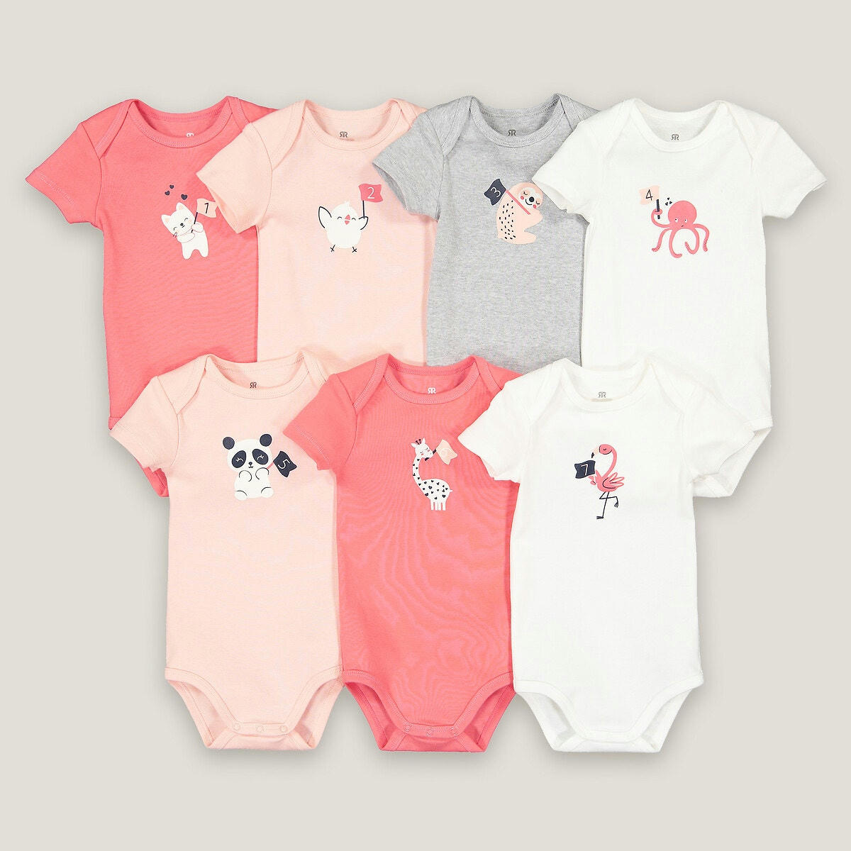Lot de 7 bodies manches courtes