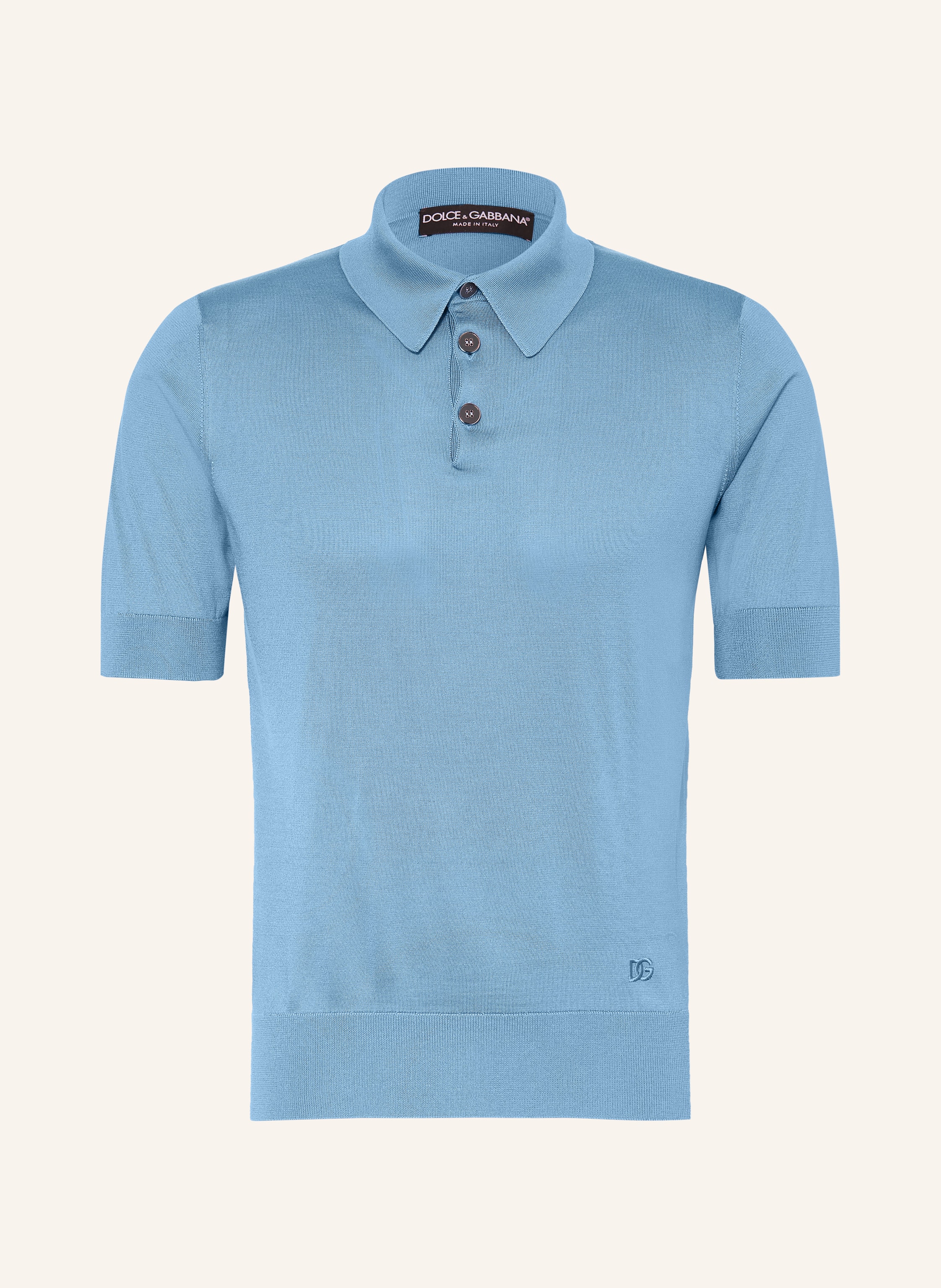 DOLCE & GABBANA Strick-Poloshirt aus Seide