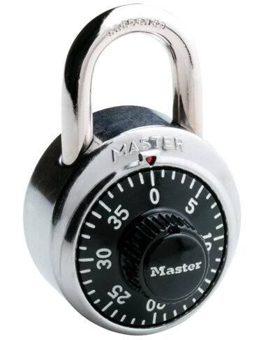 Master Lock 48mm-Wide Preset Numeric-Combination Dial Padlock, Silver