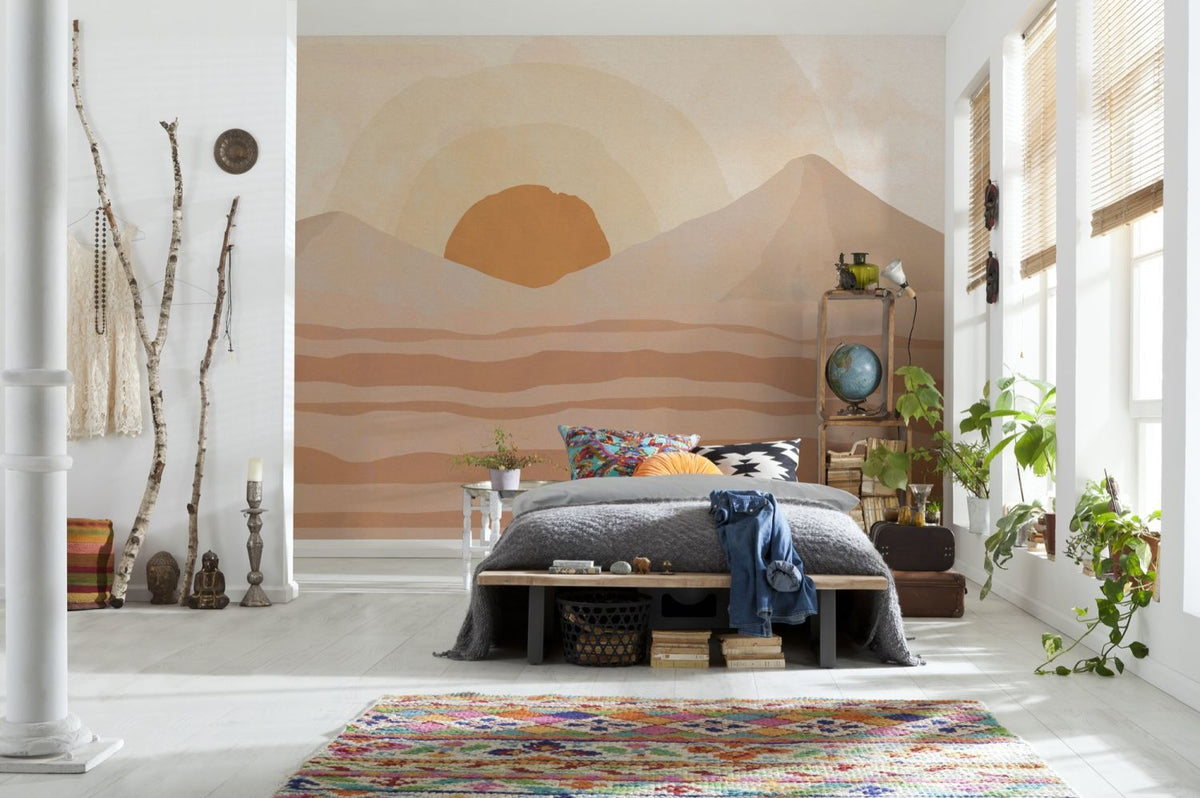 Sanders & Sanders fotobehang landschap terracotta roze en warm oranje - 400 x 280 cm - 612040