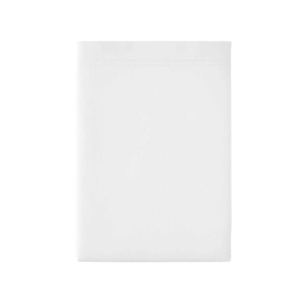 PREMIÈRE - Drap plat en percale de coton blanc 180x290