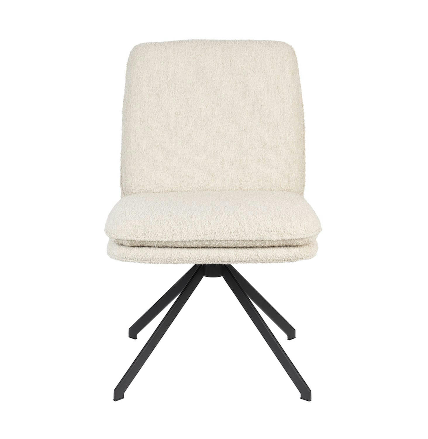 TYLER - Chaise en tissu bouclé blanc