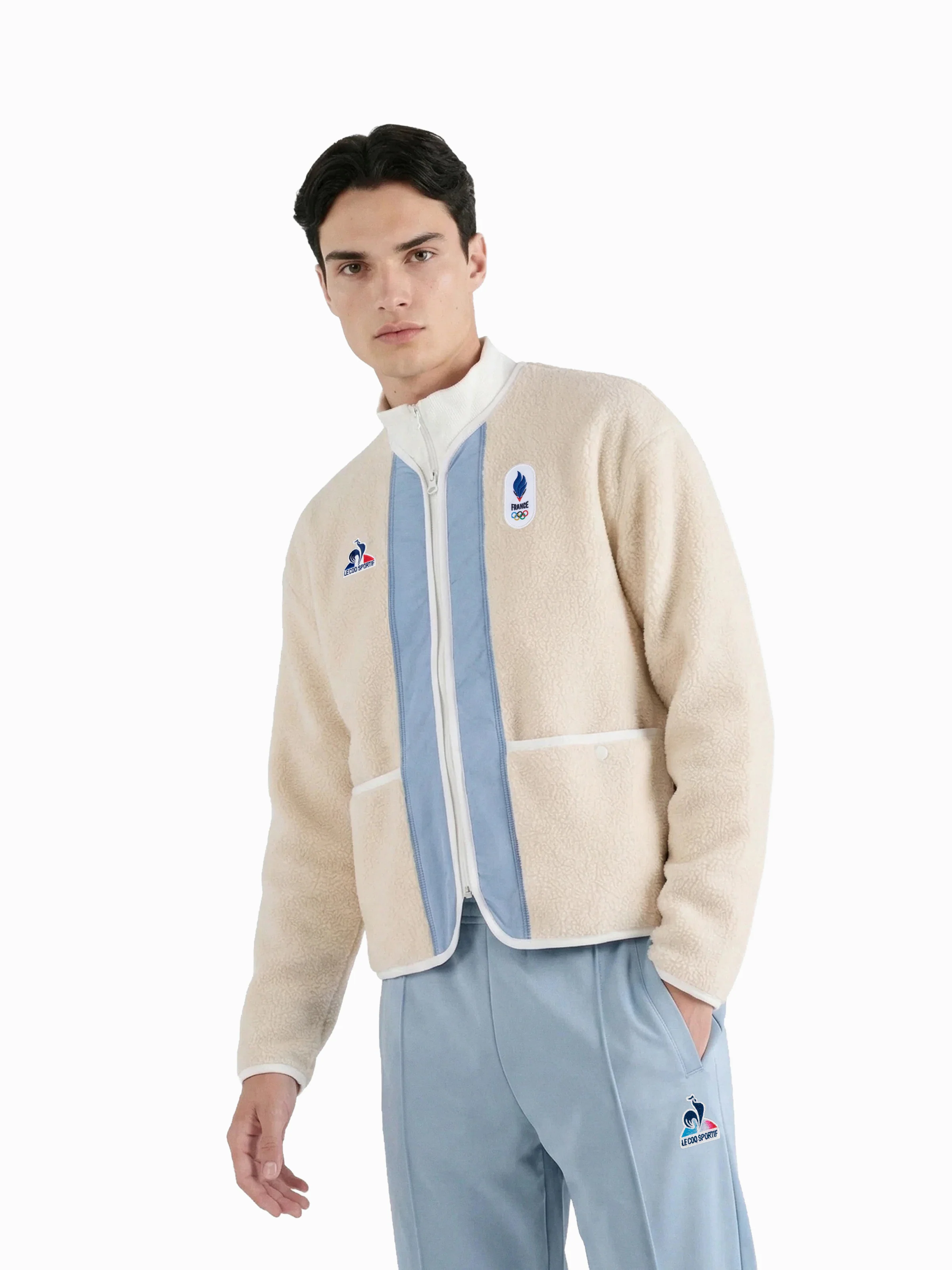 Veste zippée polaire avec coudières matelassées JO Milano-Cortina
