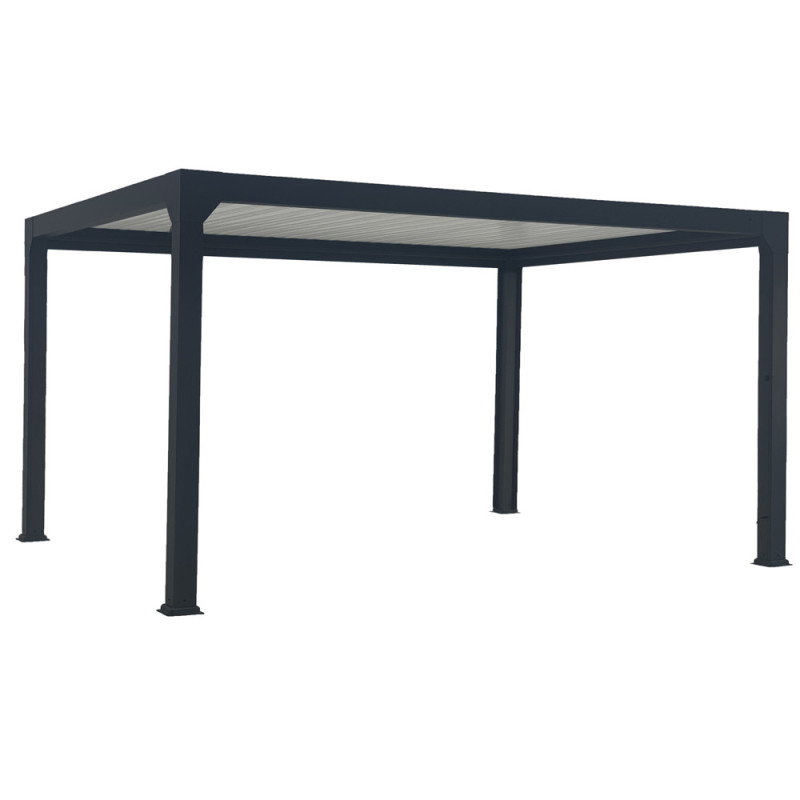 Pergola bioclimatique motorisée Pianela LDD noir sable 5 x 3 x 2,5 m
