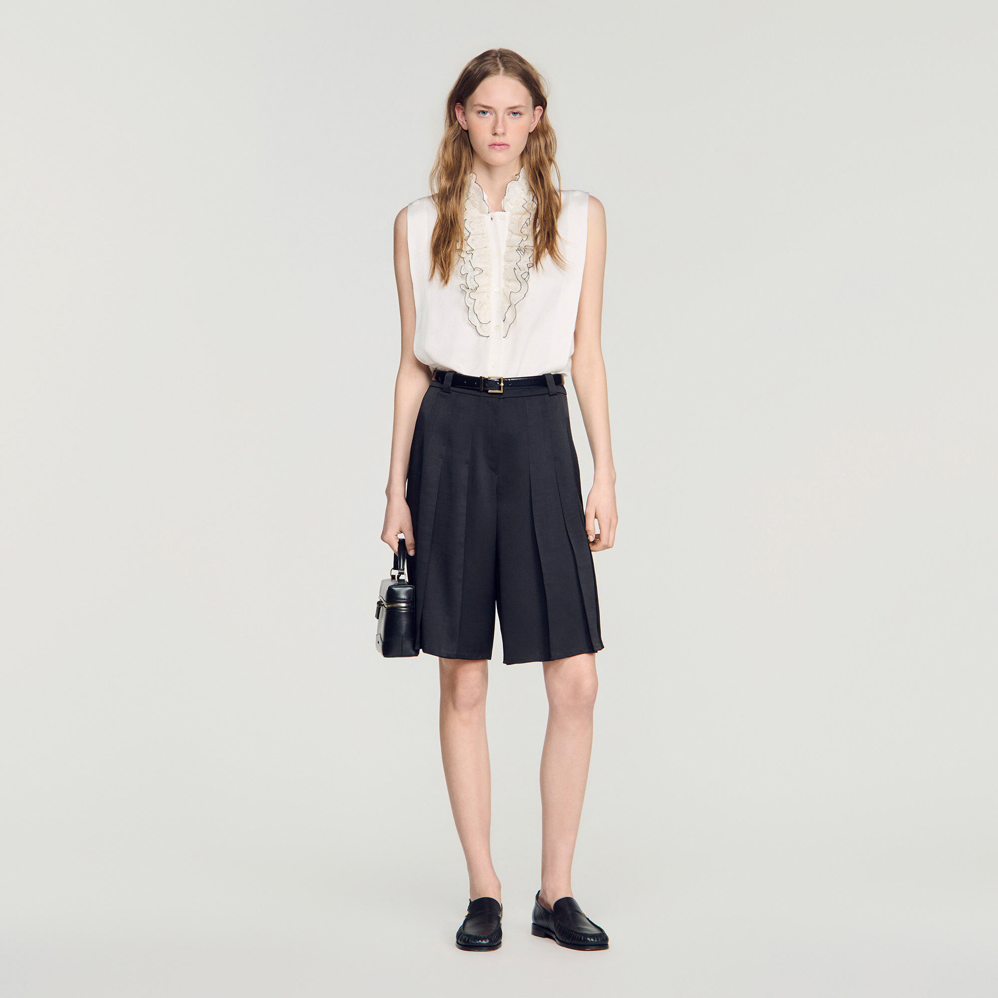 Short long taille haute à plis