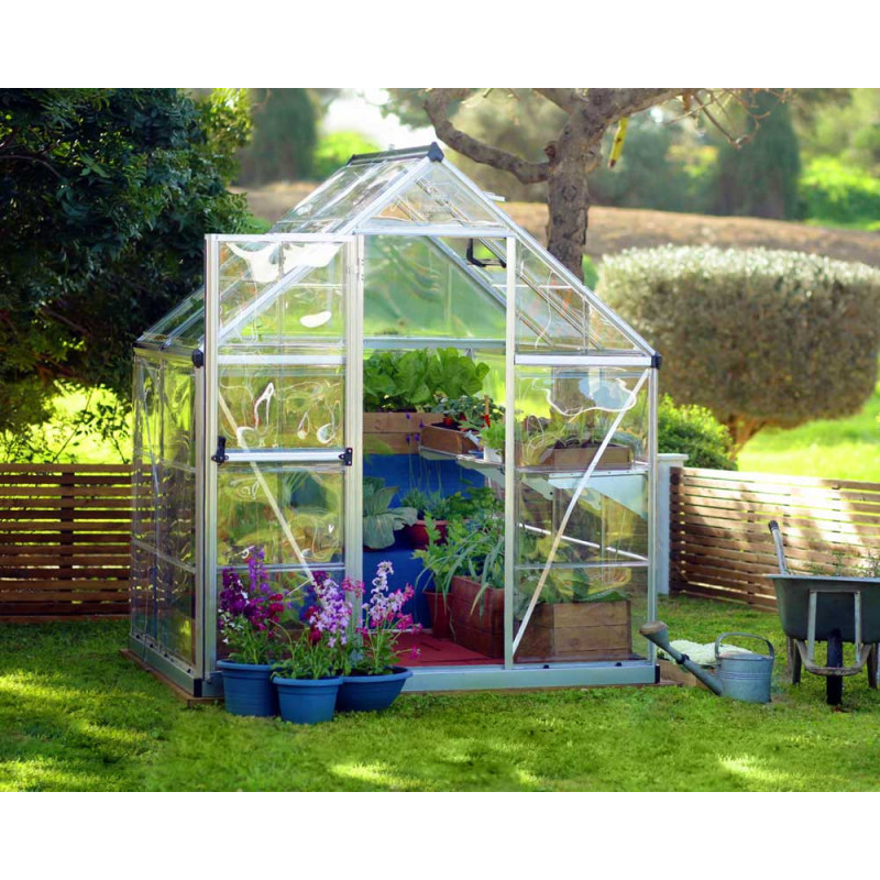 Serre en polycarbonate Harmony argentée 2,2 m² CANOPIA