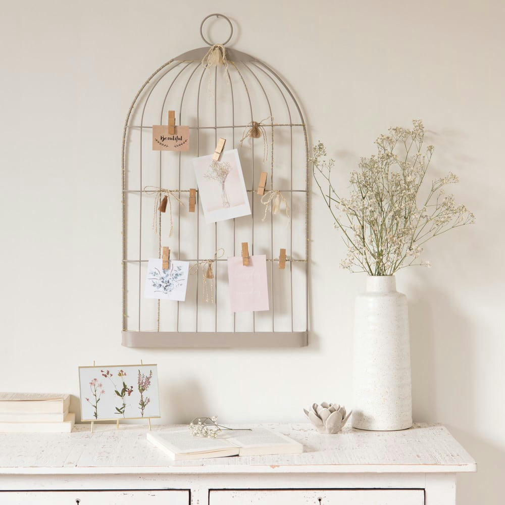 - Pêle-mêle cage lumineux en métal gris 37x65