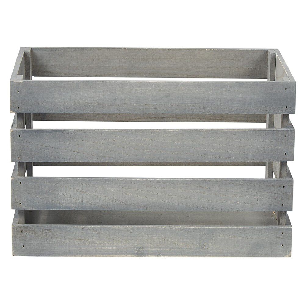 Caisse de rangement en bois gris