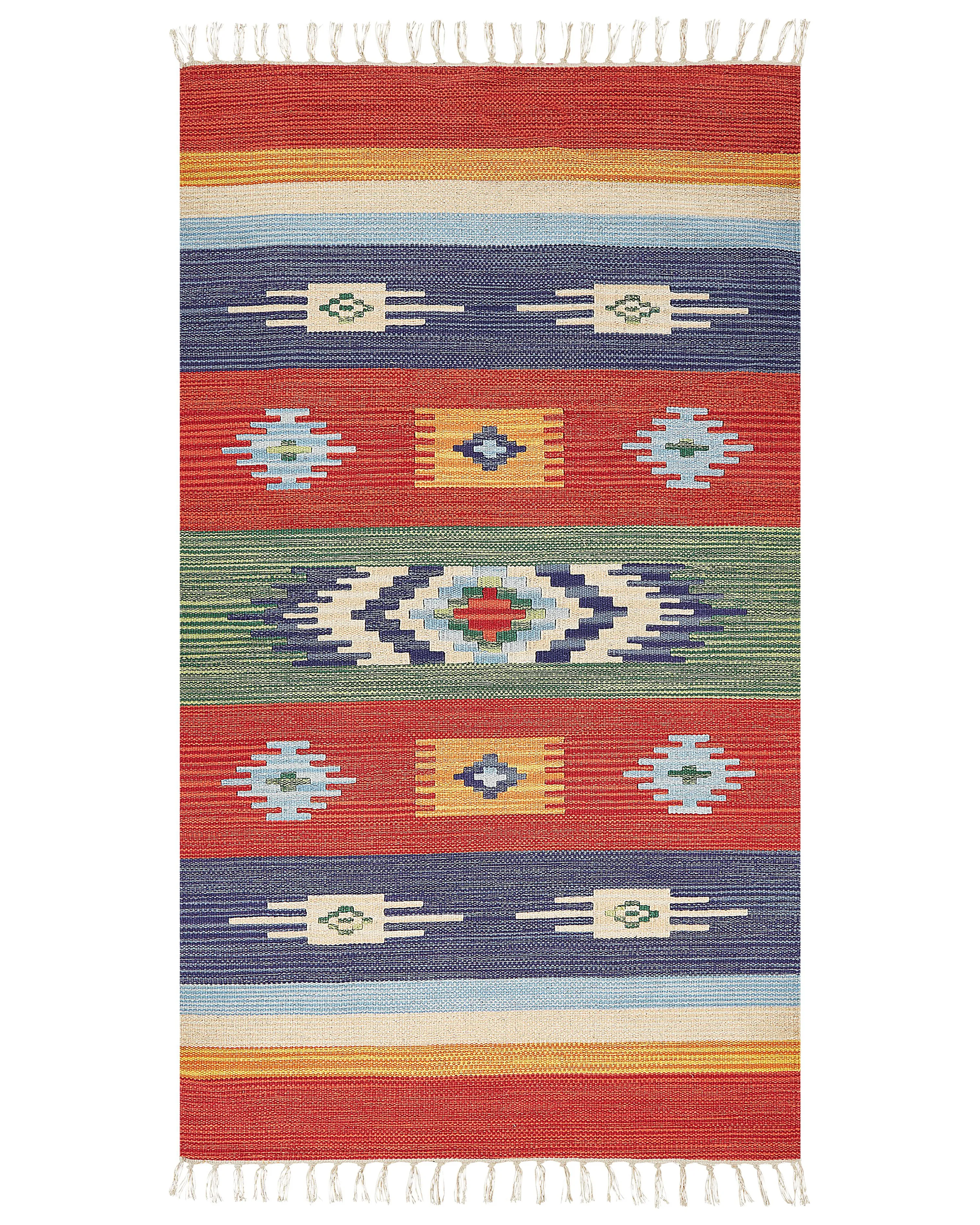 Rug KAMARIS Multicolour 140 x 200 cm Cotton Kilim