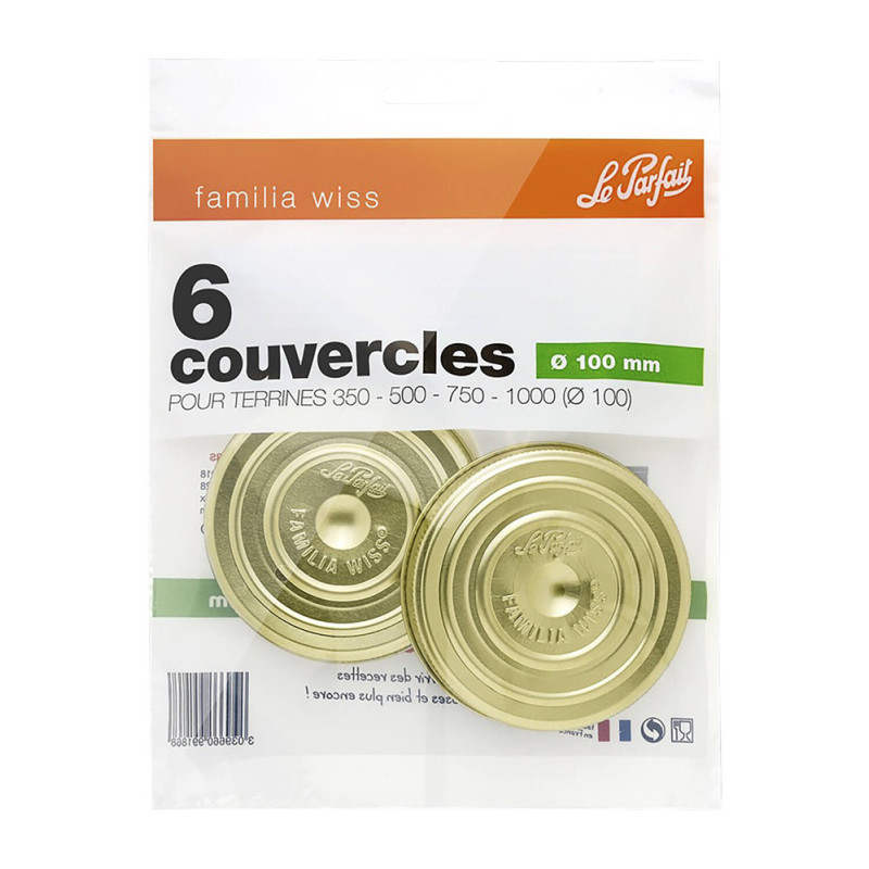 Couvercle pour bocal à terrine Familia Wiss Ø 100 mm 6 pièces LE PARFAIT