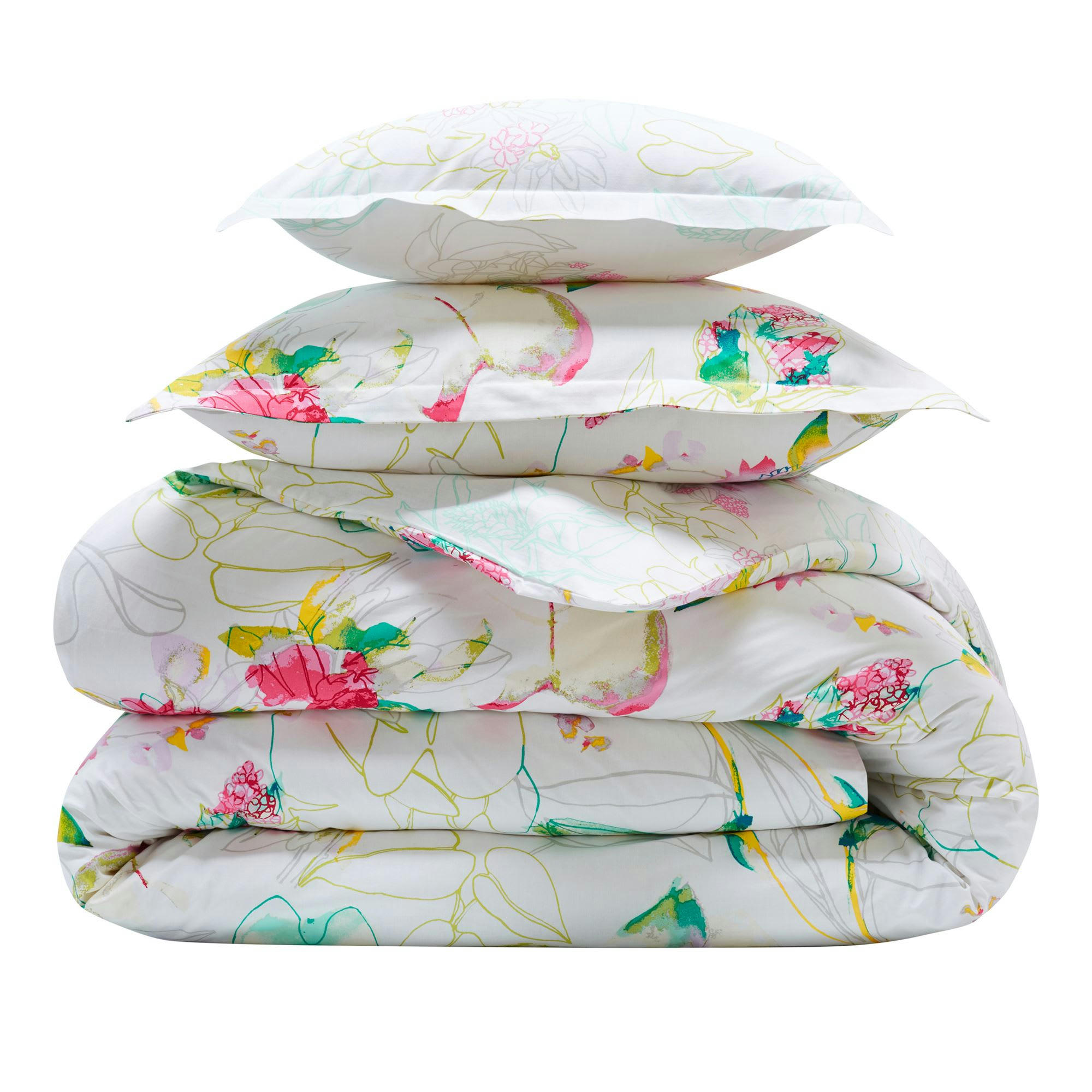 PLUIE D'ETE - Housse de couette 260x240 multicolore en coton