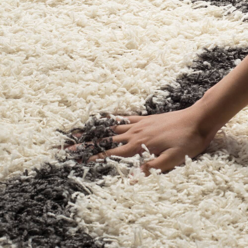 Safavieh Dallas 257 Shag Rug, Ivory/Grey