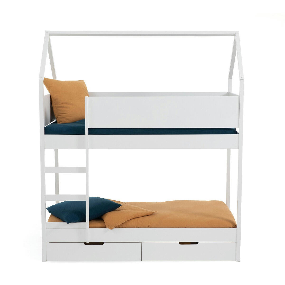 Lits superposés cabane+tiroirs et sommiers, Solal