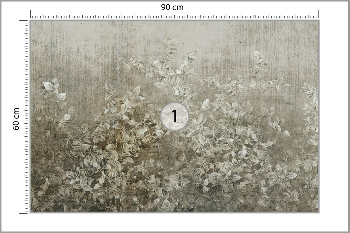 Fototapeta Abstrakcyjne Rośliny Na Betonie 90x60cm